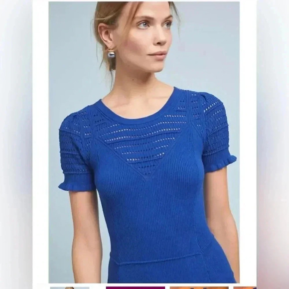 Maeve by Anthropologie Women’s S Promenade Knit Dress in Blue - VGUC! - Picture 3 of 16